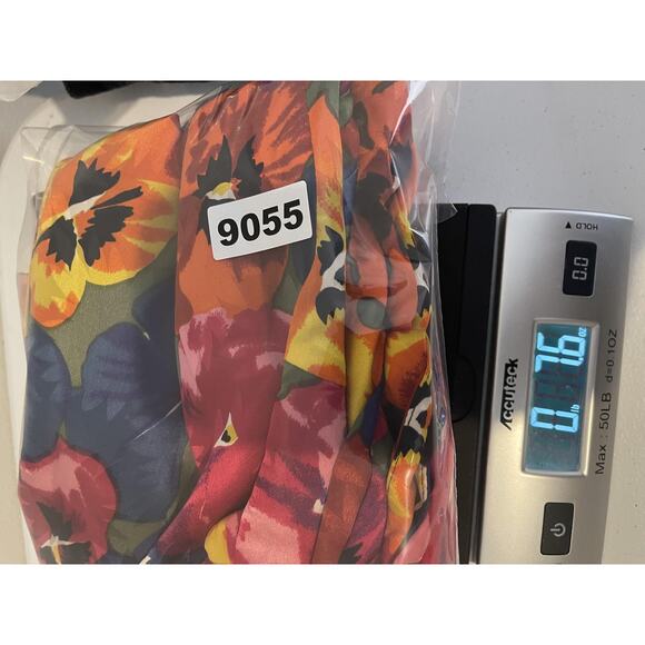 Nipon Boutique Dress Womens US 8 Silk Multicolor Floral Pansy Print Short Sleeve - Picture 10 of 10